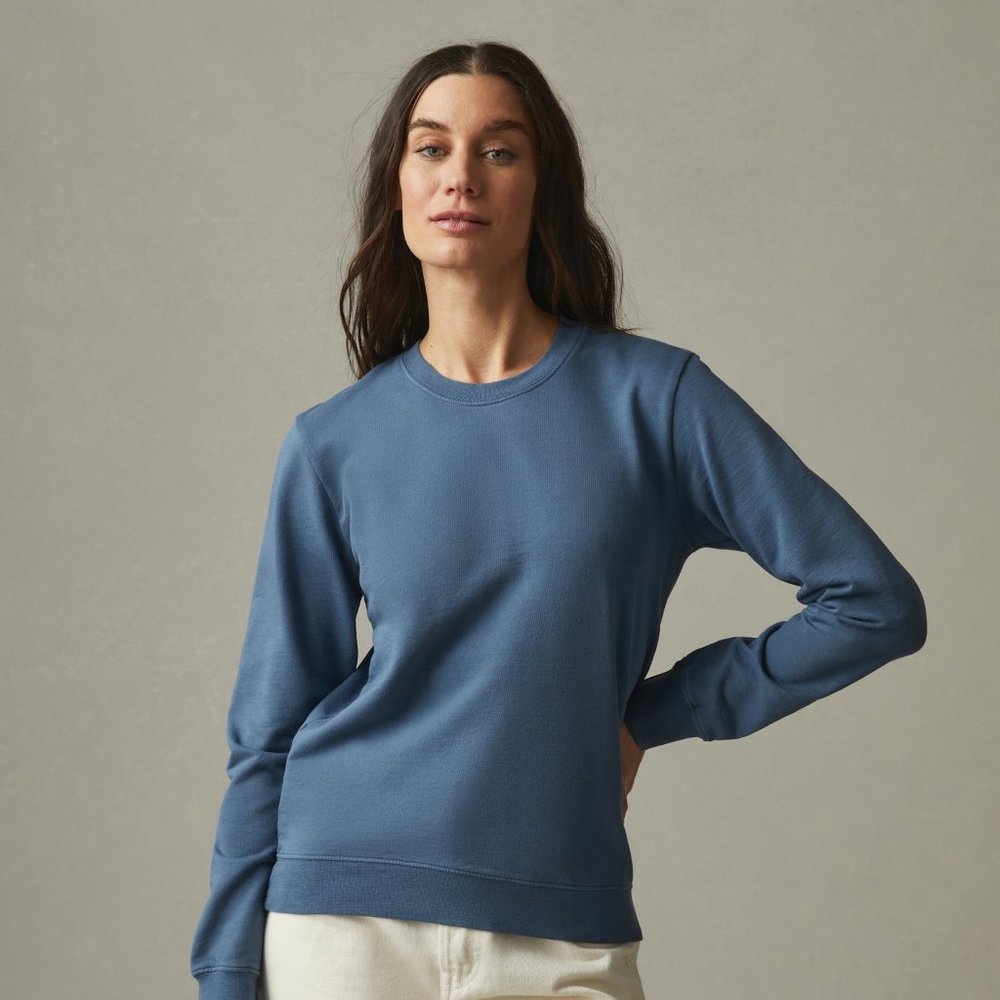 LIGHTWEIGHT COTTON CREW SWEATSHIRT